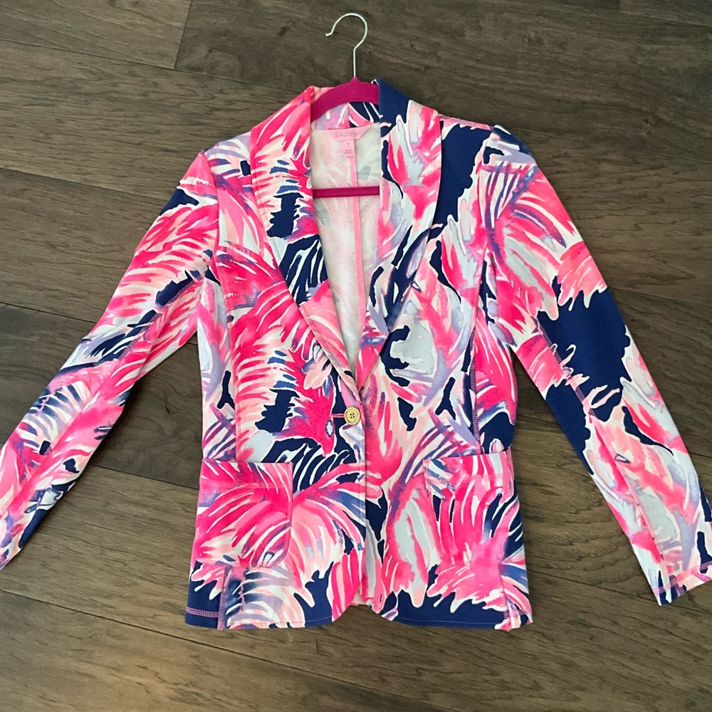 Lilly Pulitzer Pink and Blue Tropical Blazer